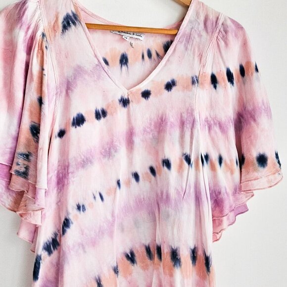 Young  Fabulous and Broke Tie Dye Butterfly Sleeve Summer Top M - Picture 3 of 7